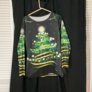Festive Green Christmas Tree Kids Top